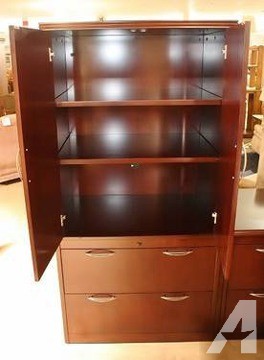 $3,995 New-Executive Desk-Credenza-Bridge-File Drawer-Summit Reed Collection