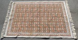 100% Wool Face Rug - 6' x 9' - wool fringe ends (Logan)
