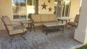 Elegante Patio Set Sofa Chair Sunbrella Wrought Iron Outdoor Furniture (Mesa)
