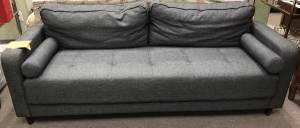 887 Ikea Style Gray Couch With Zippered Back Cushions (Glenside)