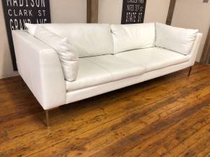American Leather Mid-Century Modern Italian Leather Sofa (Delivery Possible)