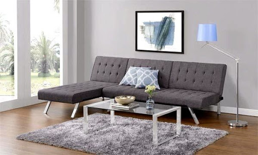 Emily Convertible Futon Chaise Lounge Bundle Sofa Seats