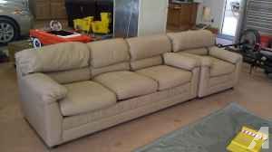 Tan Leather Sofa and Love Seat*** - $150 ([phone removed])
