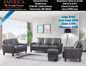 Top Grain Leather Set; Sofa and Love Seat!