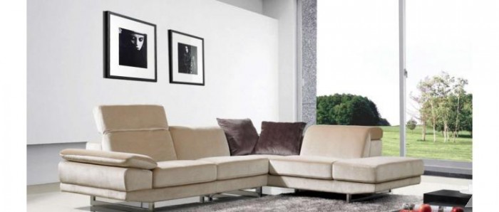 Beige Fabric Sectional Sofa Rightfacing or Left Facing!! (King of Niles