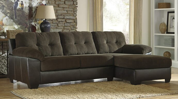 2 pc vanleer ii collection chocolate two tone upholstered sectional sofa with