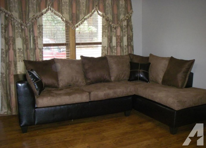 Microfiber Sectional Sofa in Two-Tone -
