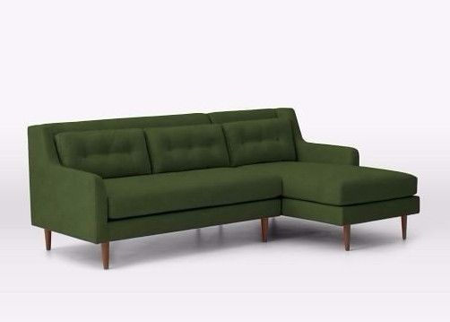 Mid-Century right Chaise Sectional Sofa Couch