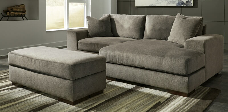 Ashley Furniture 30304-17-64-11 3 pc Manzani graphite fabric sectional sofa and