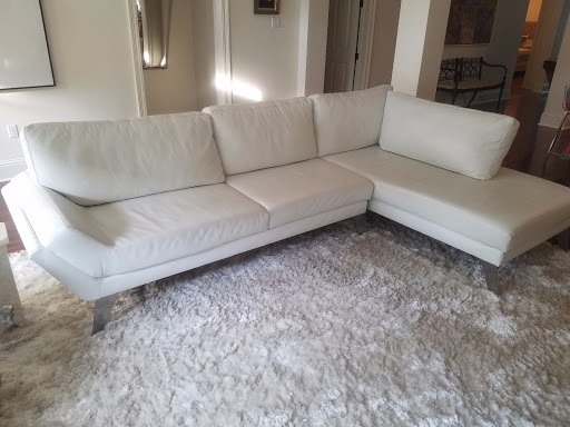 Custom White Leather Sectional Sofa $8500 NEW