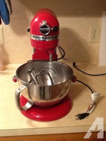 Red KitchenAid Professional series 5 stand mixer.