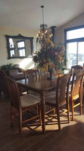 pub counter height dining room table 6 chairs barstools (snowflake)