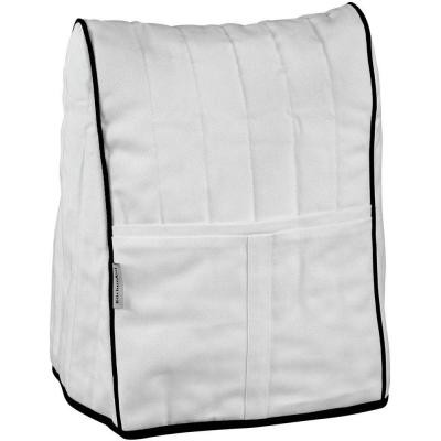 KitchenAid Cloth Cover for Stand Mixer in White with Black Piping