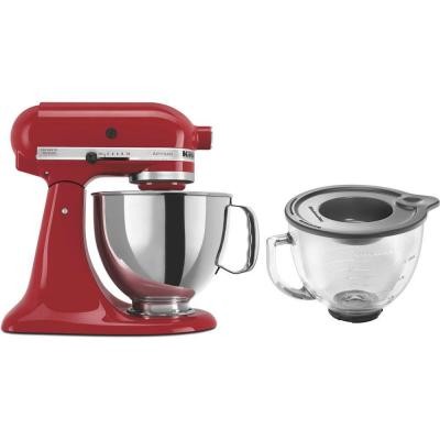 KitchenAid Artisan Series 5 qt. Stand Mixer in Empire Red with Additional Glass