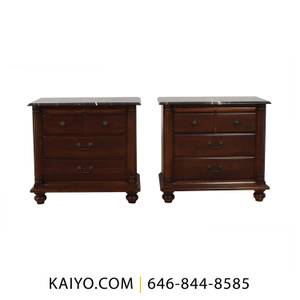 Hooker Marble Top Three-Drawer Night Stands (Was 2950)
