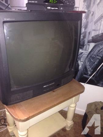 TV with wooden stand -