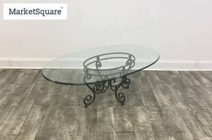 Honquest Ornate Oval Glass Coffee Table (MarketSquare)