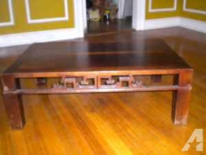 Older solid wood Oriental coffee table - $100 (Selma)