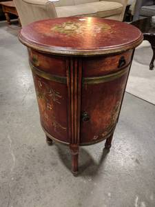 Habitat for Humanity Boston - Distressed Painted Round End Table (West Roxbury)
