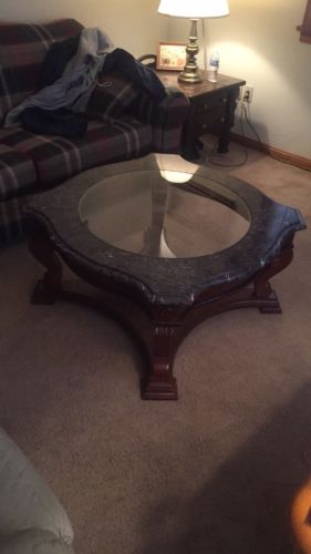 Marble Top Glass Coffee End Table Beautiful