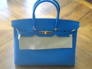 Hermes BIRKIN 35 Bleu Zanzibar Epson Hand Bag Purse NEW (North of the City)