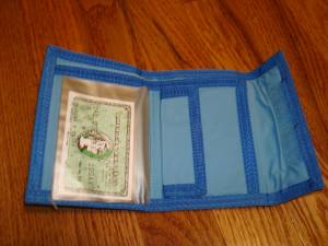 Never USED Classic Retro Blue Velcro Wallet