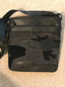 Black Coach Leather Messenger Bag- (Burke)