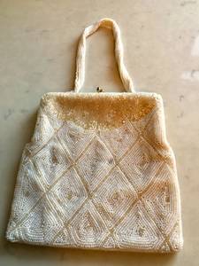 Vintage White Beaded Handbag (Gramercy)