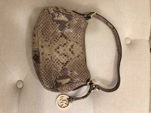 MICHAEL KORS Small Python Snakeskin Shoulder Bag (Springdale)