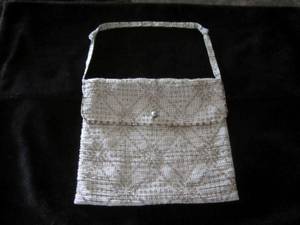 Vintage Beaded Handbag/Purse (Silver) MINT (Bala Cynwyd, PA)