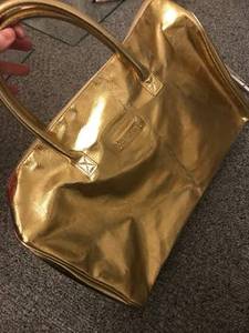 MICHAEL KORS Metallic Gold Tote Bag Purse (Cherry Hill)