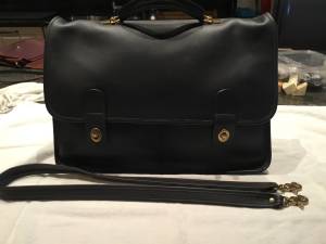 Briefcase: Black Leather Coach Facsimile (Germantown/Memphis)