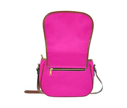 Hot Pink, Gray, Tan or Beige Crossbody Saddle Bag Purse