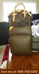Elegant Louie Vuitton 3 Piece Brown Luggage Set. Excellent Condition!!