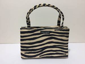 Kate Spade Black & Cream Zebra Print Cloth Small Handbag (Brookline)
