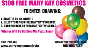 $100 FREE MARY KAY DRAWING (Natchez)