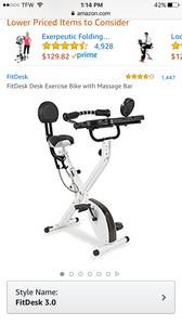 FitDesk Desk Exercise Bike with Massage Bar, 3.0 Bike Desk