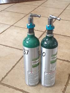 Two (2) Oxygen Cylinder (M6-Tank), Regulator, & Tubbing (NW Okc)