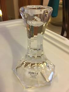 TOWLE FULL LEAD CRYSTAL, MADE IN AUSTRIA, PAIR OF CANDLE HOLDERS (New Berlin)