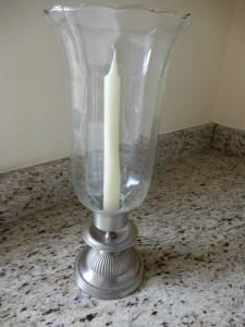 Stunning hurricane candle holder Silver gray pewter color (Apex Cary RTP)