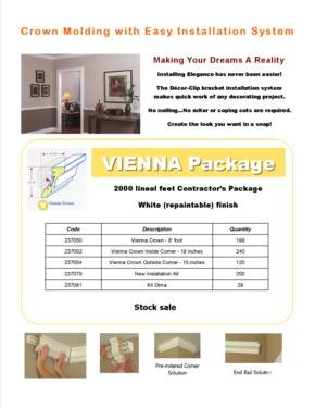 Crown Molding with Easy Installation System - STOCK SALE