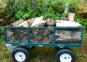 Garden cart or heaping full wheelbarrow of Seasoned Camp firewood (Off Highway