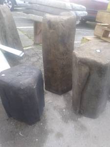Basalt fountains columns ready for a pump (Lynnwood)