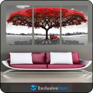 Would you like to hang RED TREE WALL CANVAS