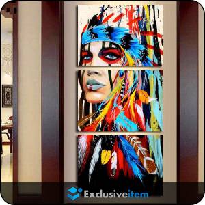 Would you like to hang NATIVE AMERICAN GIRL WALL CANVAS