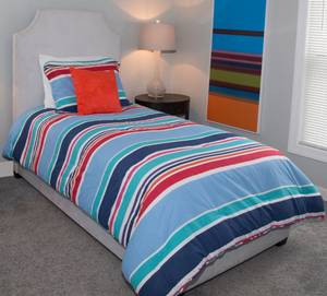 Twin Comforter Blanket Bedding Blue Red Whit Stripe Tommy Hilfiger OLH (Beverly