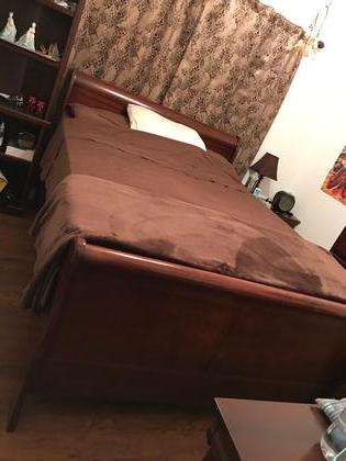 Queen size bed, vanity, dresser, night stand and book shelf, mattress included.