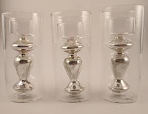 3 glass tea candle holders (Medford)