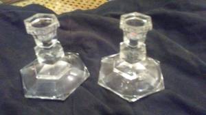 Solid crystal candle holders (Valdosta,ga)