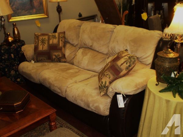 Sleeper Sofa-Micro Suede/Leather - $499 (Classic Home Decor Consignment, Pelham)